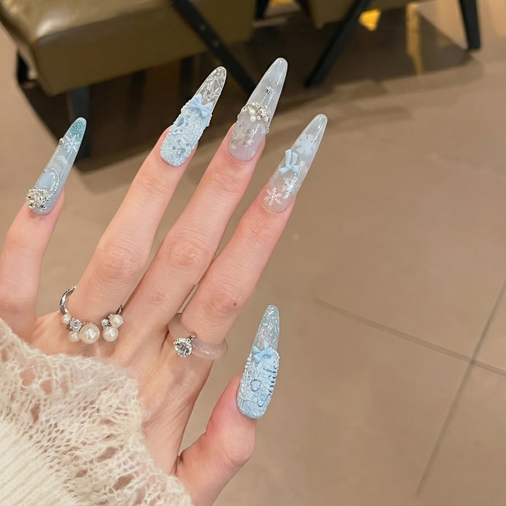 Decorative Rhinestone-Embellished Stiletto Nails Stornfield