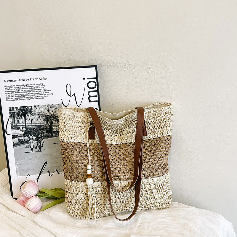 Stylish Woven Straw Beach Tote