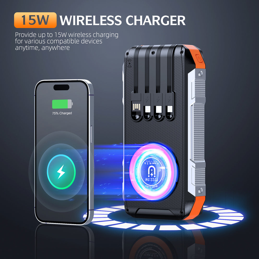Multifunctional solar power bank with LED light and fast charging function Stornfield