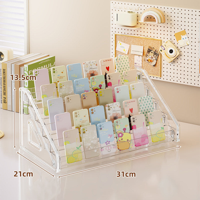 Clear Acrylic Multi-Slot Smartphone and Case Display Organizer