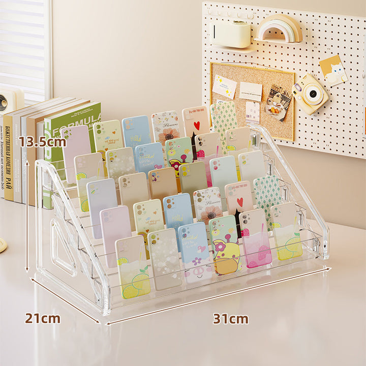 Clear Acrylic Multi-Slot Smartphone and Case Display Organizer