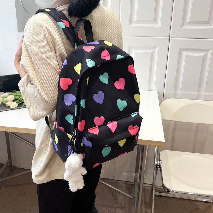 Heart-Patterned Casual Backpack Stornfield