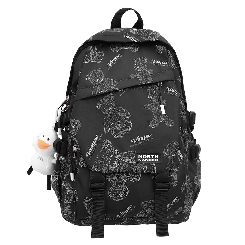 Playful Character Print School Backpack Stornfield