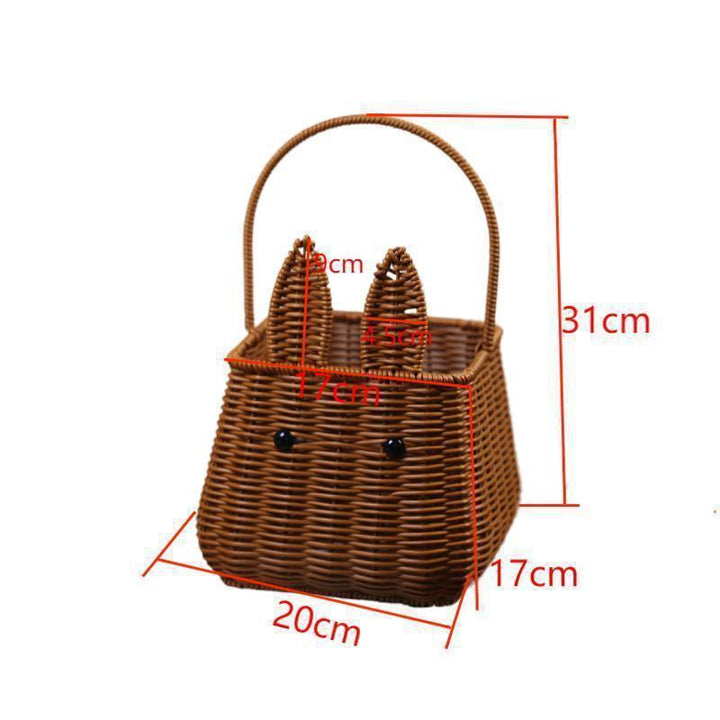 Whimsical Rabbit-Shaped Woven Basket Stornfield