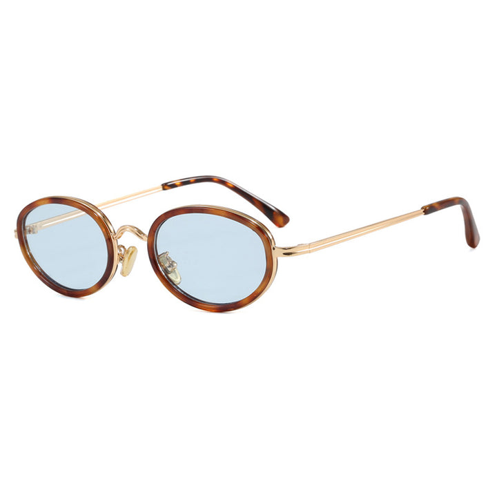 Ladies elegant round sunglasses with stylish metal frame Stornfield