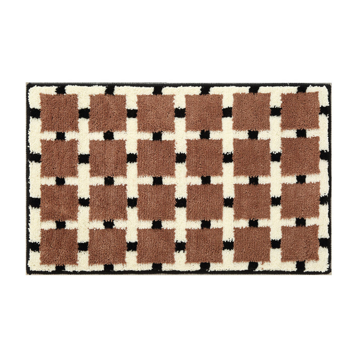 Soft Plush Square Pattern Bath Mat