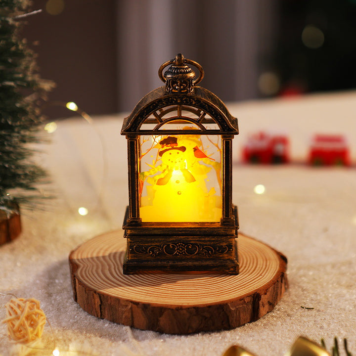 Decorative Christmas lantern with nostalgic Santa motif Stornfield