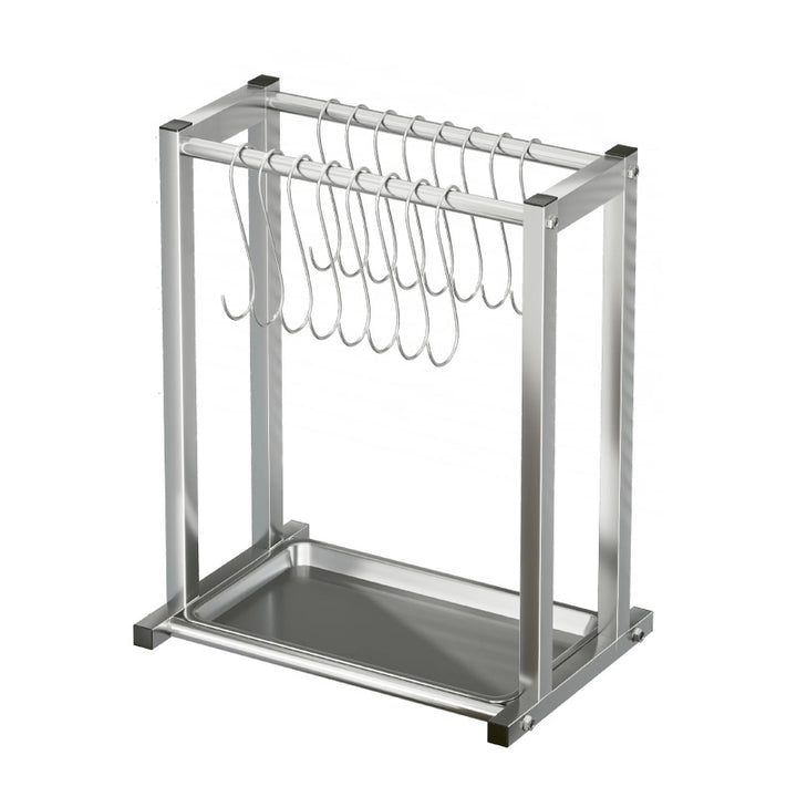 Adjustable Stainless Steel Indoor Meat and Sausage Drying Rack with Removable Drip Tray and Hanging Hooks