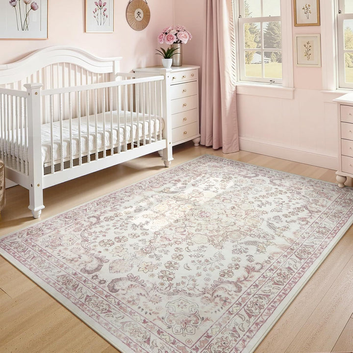 Vintage Floral Pattern Area Rug
