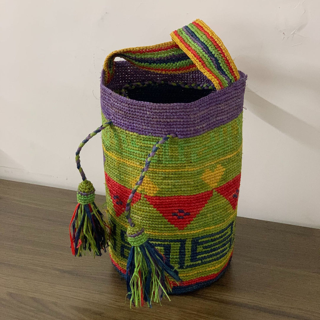 Handmade tote bag with colorful tassels Stornfield