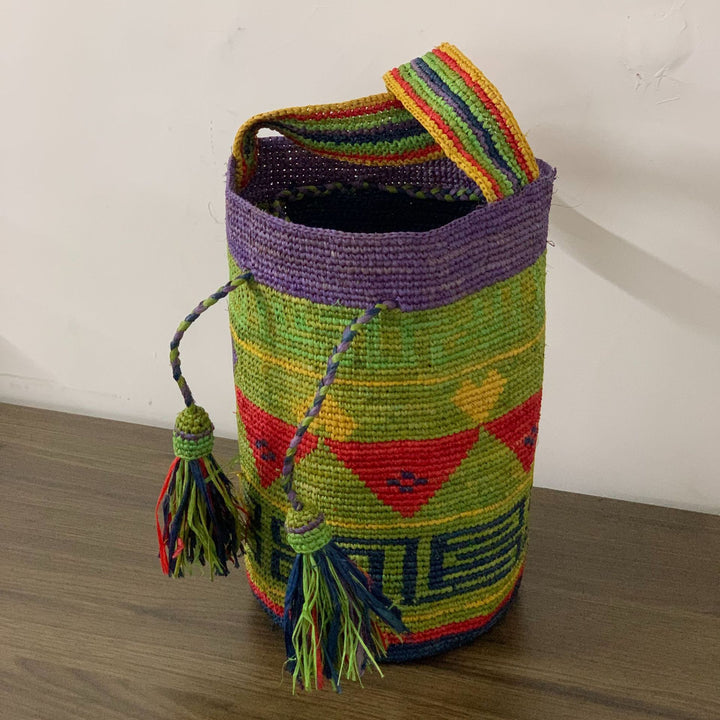 Handmade tote bag with colorful tassels Stornfield