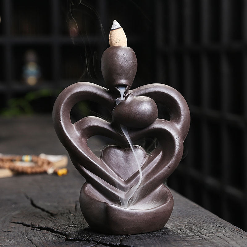 Artistic Heart-Shaped Incense Holder