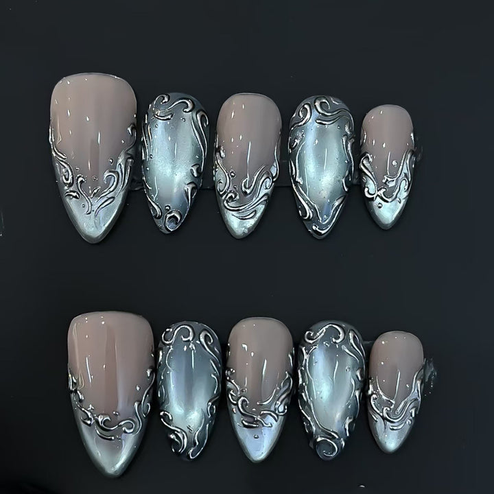 Elegant Glittering Press-On Nails Stornfield