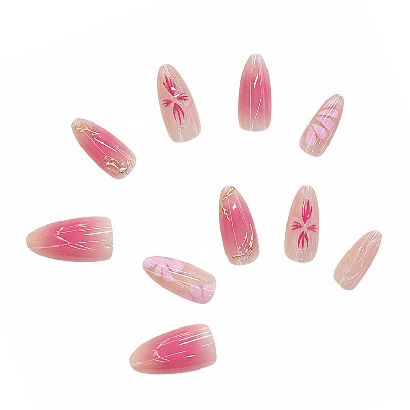 Artistic Floral Ombre Press-On Nail Set Stornfield