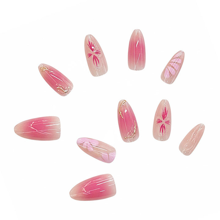 Artistic Floral Ombre Press-On Nail Set Stornfield