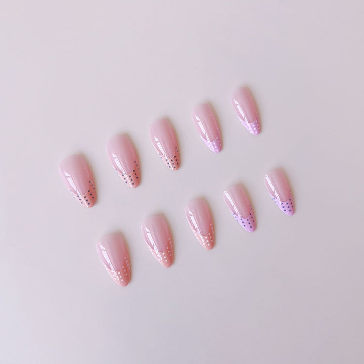 Artificial nail set with colorful minimal design Stornfield