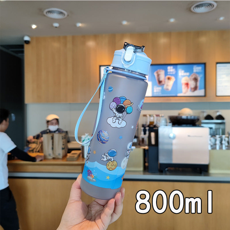 Women's water bottle in space design with practical carrying strap Stornfield