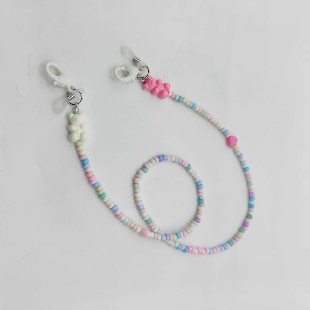 Playful glasses holder chain with colorful beads Stornfield