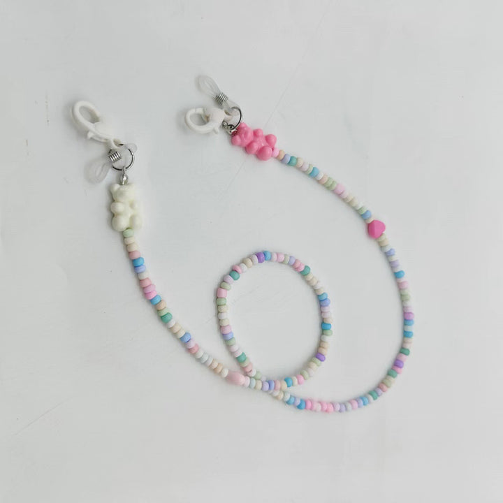 Playful glasses holder chain with colorful beads Stornfield