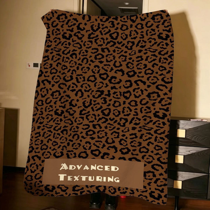 Cozy Leopard Print Fleece Throw Blanket