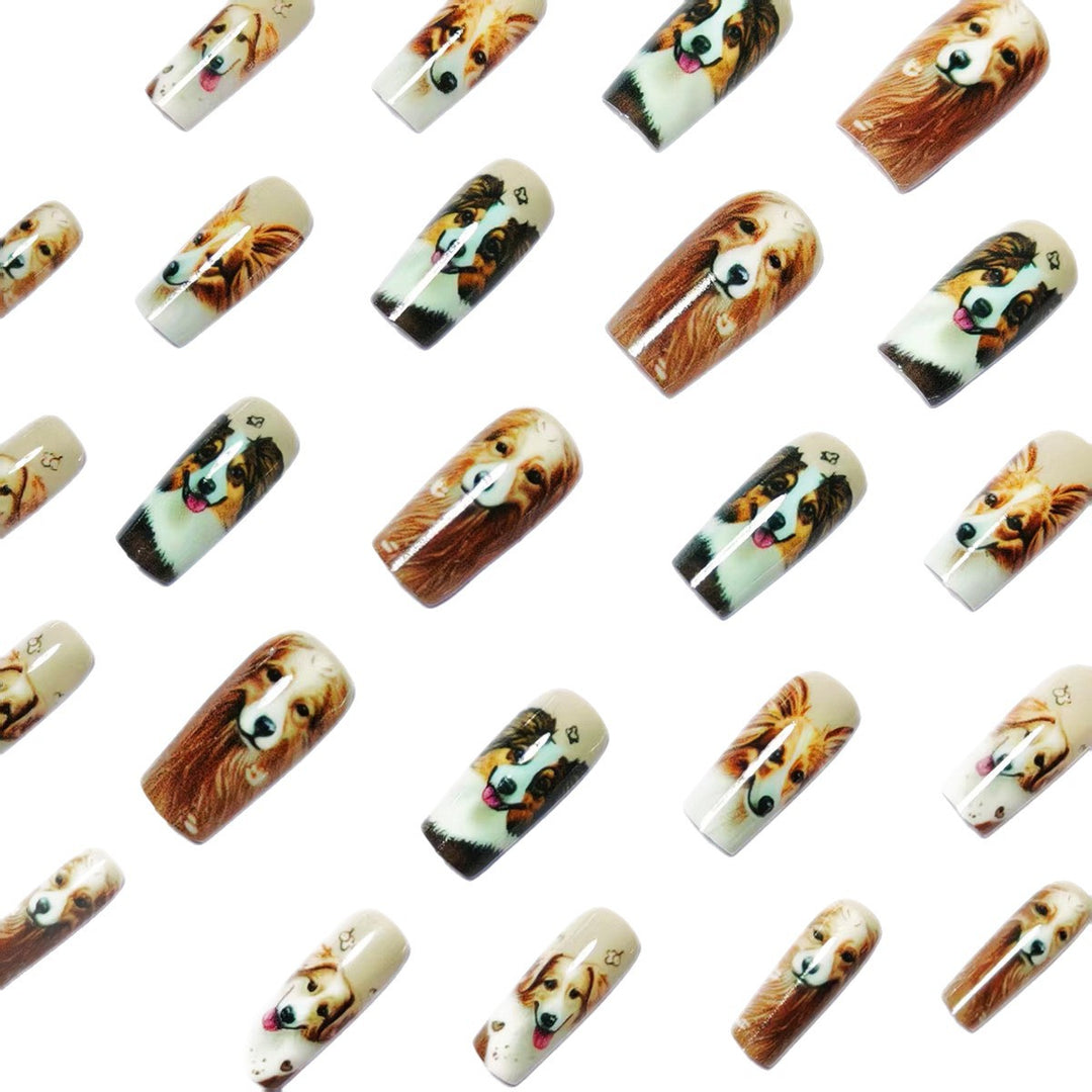 Artificial Nails in Charming Dog Lover Design Stornfield