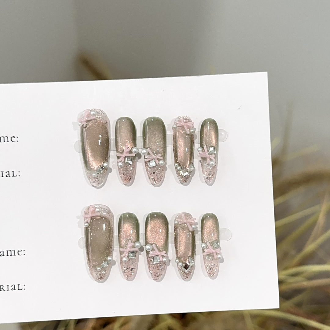 Decorative Glitter Press-On Nail Set