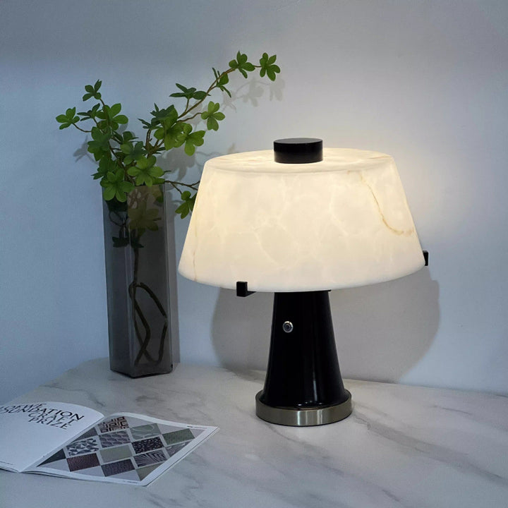 Modern Alabaster-Base Table Lamp