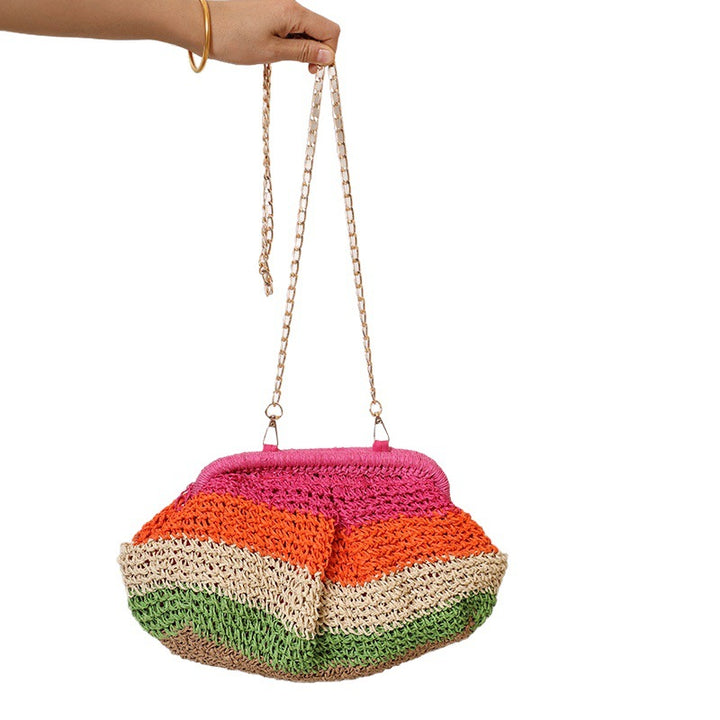 Handmade basket bag with trendy gradient Stornfield