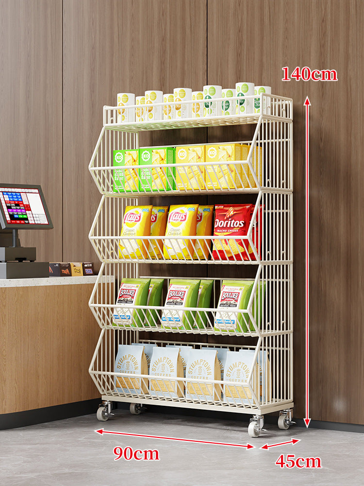 Three-Tier Mobile Wire Basket Organizer Cart