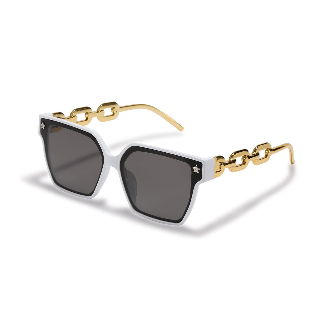 Ladies stylish square sunglasses with innovative metal frame construction Stornfield