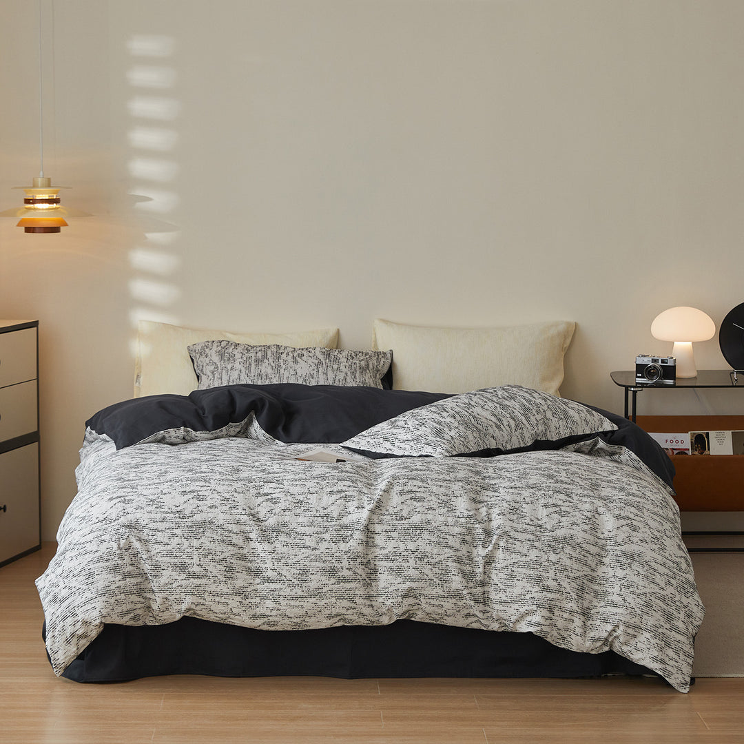 Washed Linen-Blend Breathable Duvet Cover and Pillowcase Set