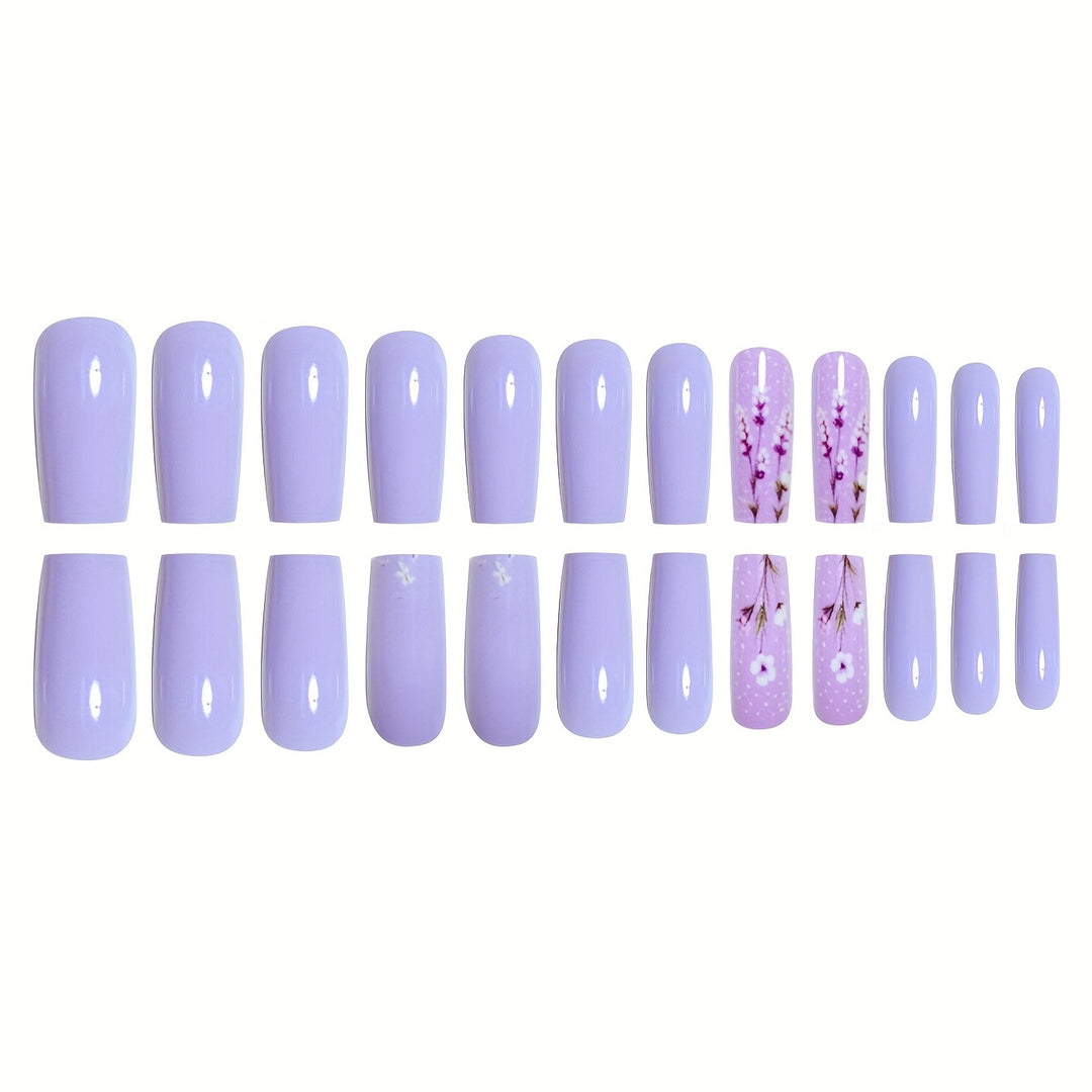 Artfully Designed Floral Acrylic Nail Set Stornfield