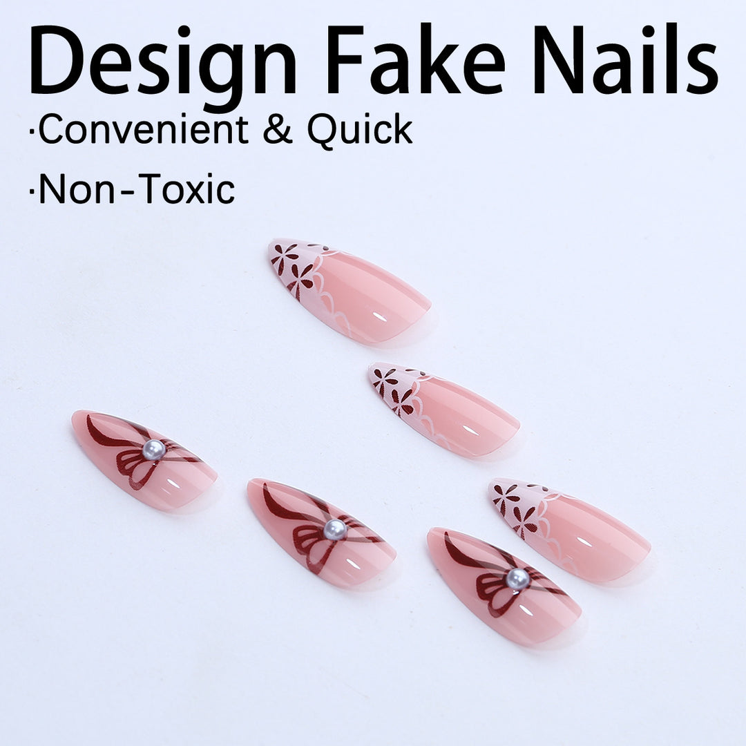 Elegant artificial nail design with floral accents Stornfield