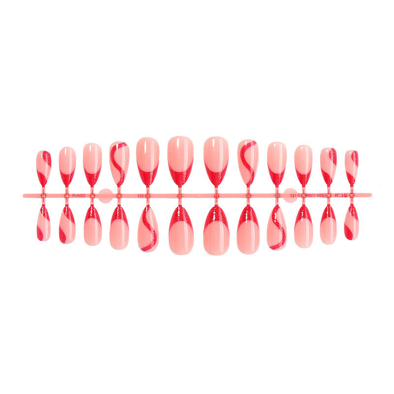 Acrylic nail set with modern tips and glitter accents Stornfield