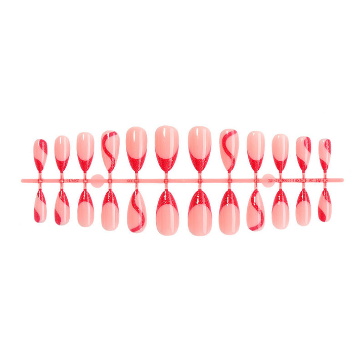 Acrylic nail set with modern tips and glitter accents Stornfield