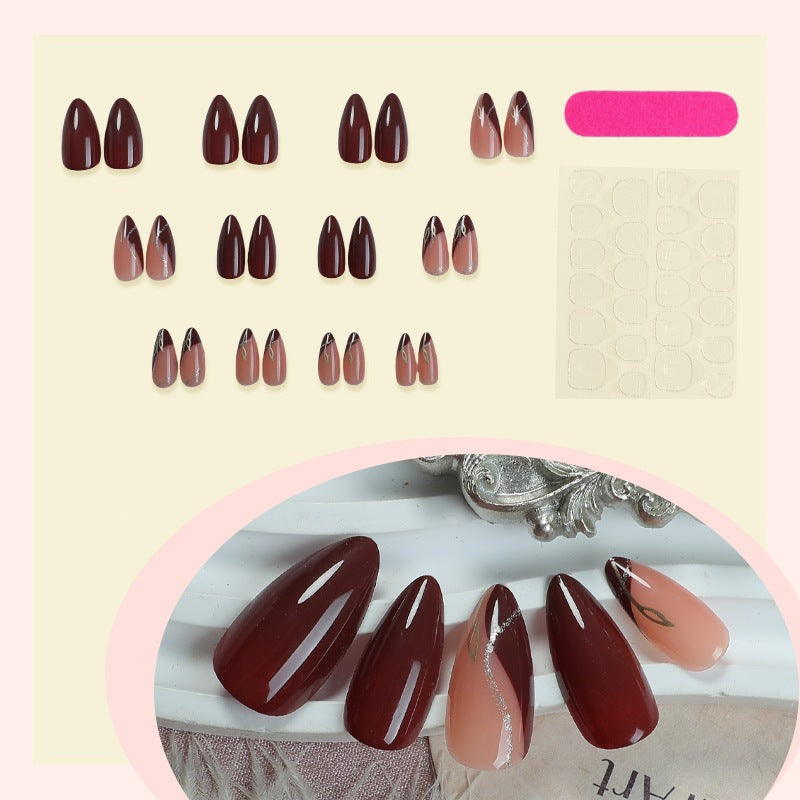 Nail set with glossy finish and elegant designs Stornfield
