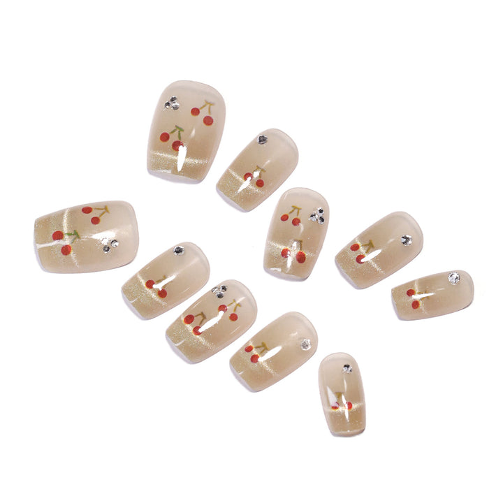 Artificial nails with cherry motif Stornfield