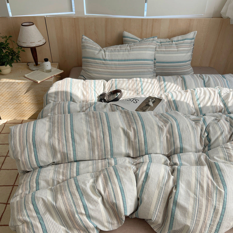Striped Cotton Duvet Cover Set