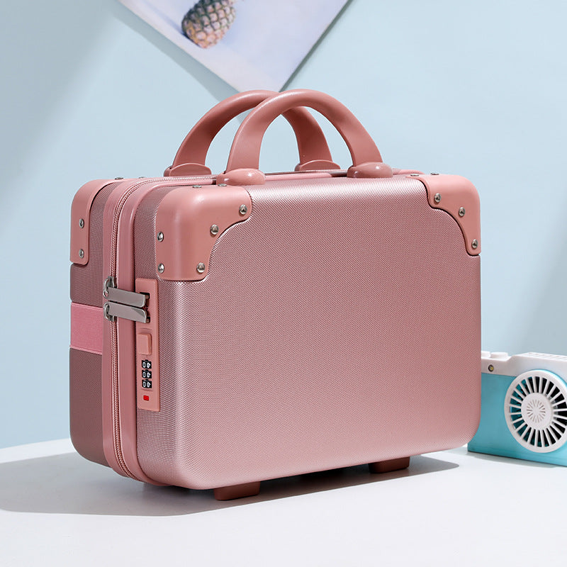 hard-shell vanity carry cosmetic case with reinforced corners and combination lock Stornfield