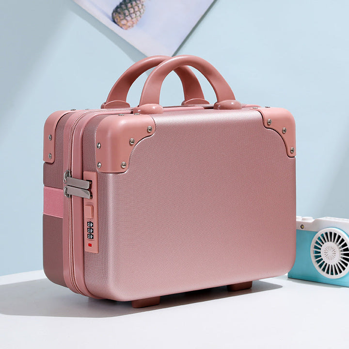 hard-shell vanity carry cosmetic case with reinforced corners and combination lock Stornfield