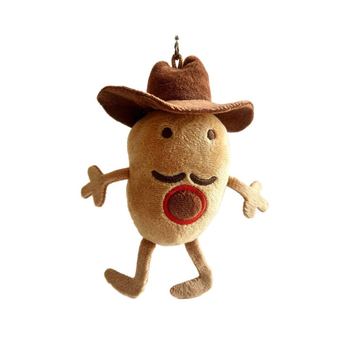 Novelty Cowboy Character Plush Bag Charm Keyring with Metal Ball-Chain and Huggable Body Stornfield