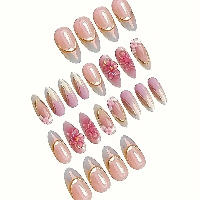 Floral Embellished Press-On Nail Art Set Stornfield