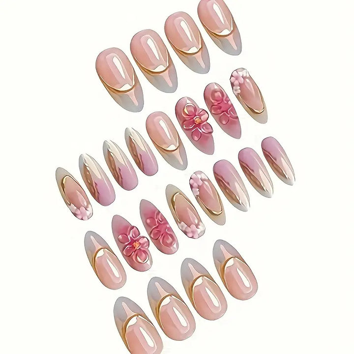 Floral Embellished Press-On Nail Art Set Stornfield