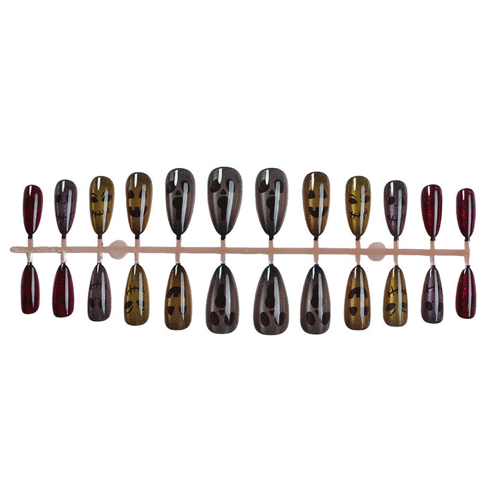 Whimsical Halloween-Inspired Press-On Nail Art Set