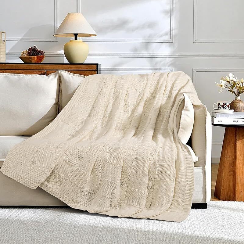 Textured Knit Throw Blanket