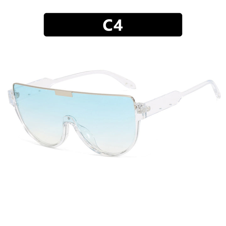 Women futuristic oversized sunglasses with clear full-rim frame Stornfield