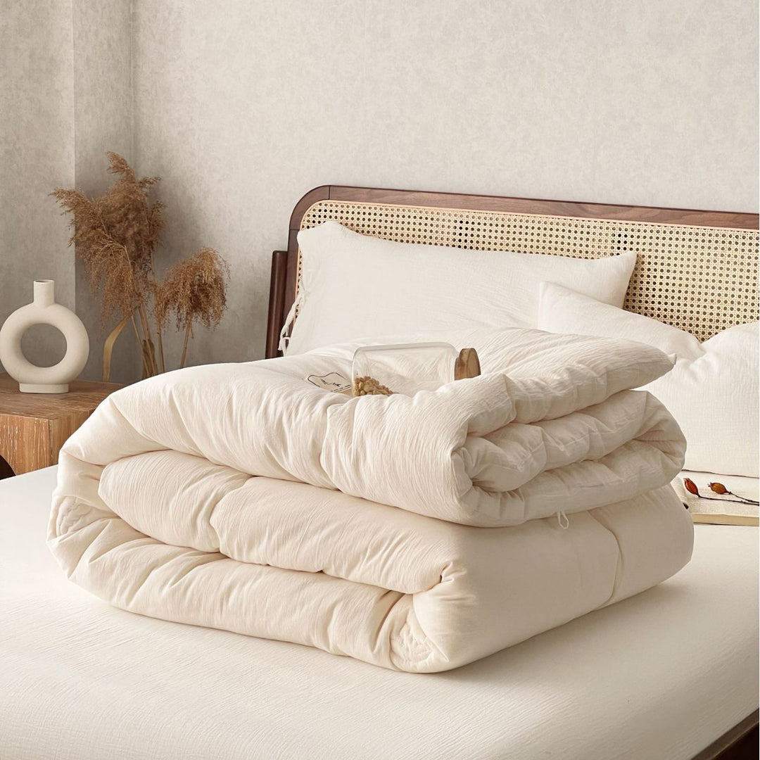 Rollable futon mattress made of cotton, space-saving & breathable