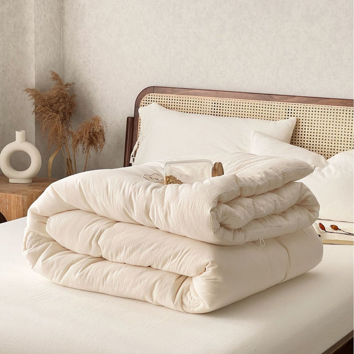 Rollable futon mattress made of cotton, space-saving & breathable
