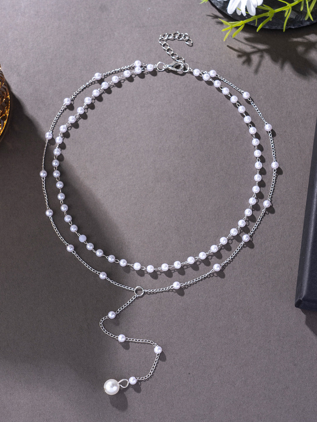 Layered Pearl Chain Necklace Stornfield