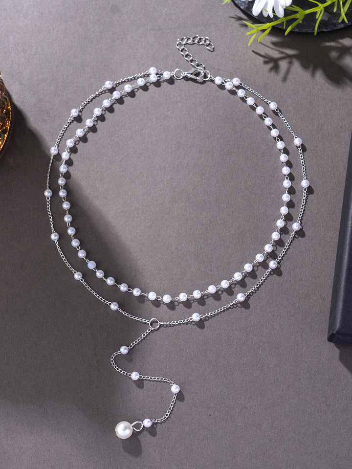 Layered Pearl Chain Necklace Stornfield